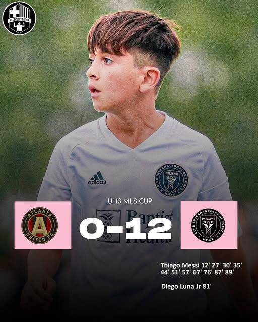  假新聞！梅西兒子U13比賽單場1人轟11球，多家媒體報道后刪除新聞